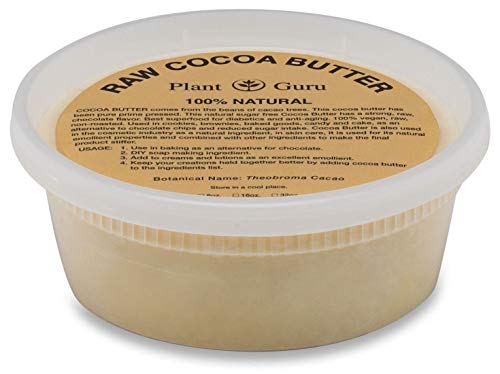 Book Cover Raw Cocoa Butter 8 oz Pure 100% Unrefined FOOD GRADE Cacao Highest Quality Arriba Nacional Bean, Bulk Rich Chocolate Aroma For Lip Balms, Stretch Marks, DIY Base for Body Butters & Soap Making
