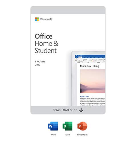 Book Cover Microsoft Office Home & Student 2019 | One-time purchase, 1 device | PC/Mac Download