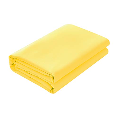 Book Cover Basic Choice Flat Sheet, Breathable, Extra Soft Microfiber Bedding Top Sheet - Wrinkle, Fade, Stain Resistant - Yellow, King or California King