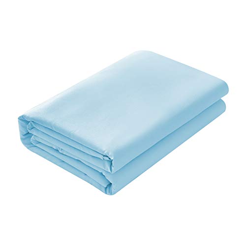 Book Cover Basic Choice Flat Sheet, Breathable, Extra Soft Microfiber Bedding Top Sheet - Wrinkle, Fade, Stain Resistant - Sky Blue, King or California King