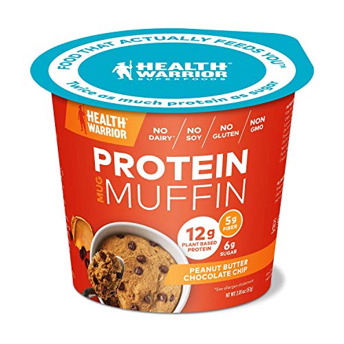 Health Warrior Mug Muffins, Peanut Butter Chocolate Chip, 6 Muffins