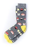 "Sushi Addict" Women's Hipster Novelty Crew Carded Cotton Food Socks (1 Pair)