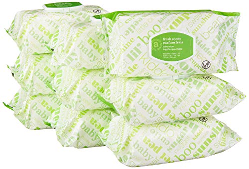 Book Cover Amazon Elements Baby Wipes, Fresh Scent,White 720 Count Flip-Top Packs