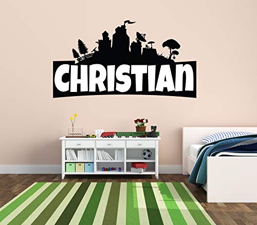 Book Cover Custom Name Wall Decal - Famous Game - Wall Decal for Home Bedroom Nursery Playroom Decoration (Wide 30