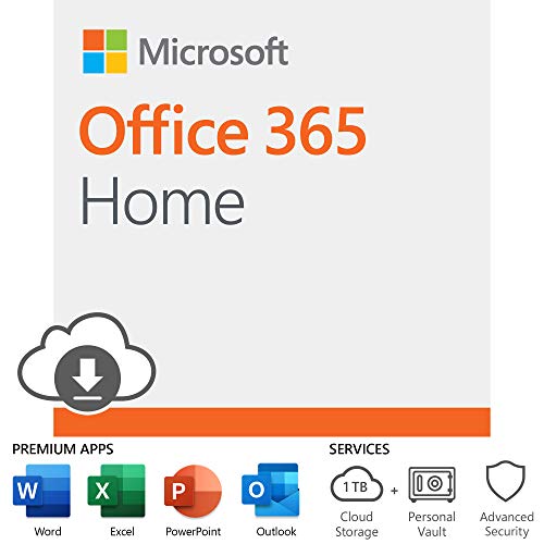 Book Cover Microsoft Office 365 Home | 12-month subscription, up to 6 people, PC/Mac Download