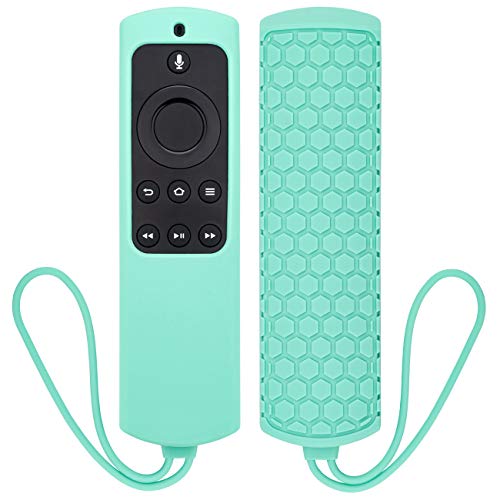 Book Cover YOCOWOCO Case for Alexa Voice Remote for Fire TV Stick/Fire TV with 4K HD Media Player 2017 Edition (2nd Gen)/ Fire TV Cube- Shockproof Anti-Slip Silicone Protective Cover with Lanyard, Mint Green