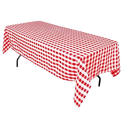 Book Cover Checkered Red & White Plastic Tablecloth - 54