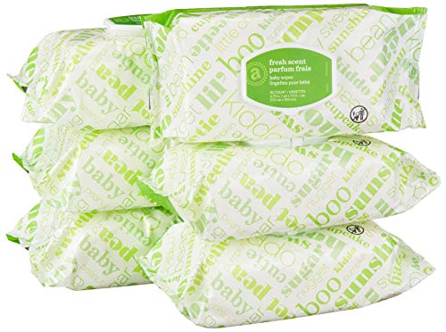 Book Cover Amazon Elements Baby Wipes, Fresh Scent, 480 Count, Flip-Top Packs