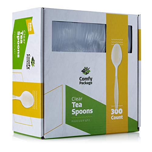 Book Cover [300 Pack] Heavyweight Disposable Clear Plastic Tea Spoons