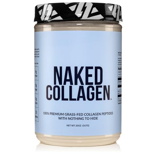Naked Collagen - Collagen Peptides Protein Powder, 60 Servings Pasture-Raised, Grass-Fed Hydrolyzed Collagen Supplement | Paleo Friendly, Non-GMO, Keto, Gluten Free | Unflavored 20oz