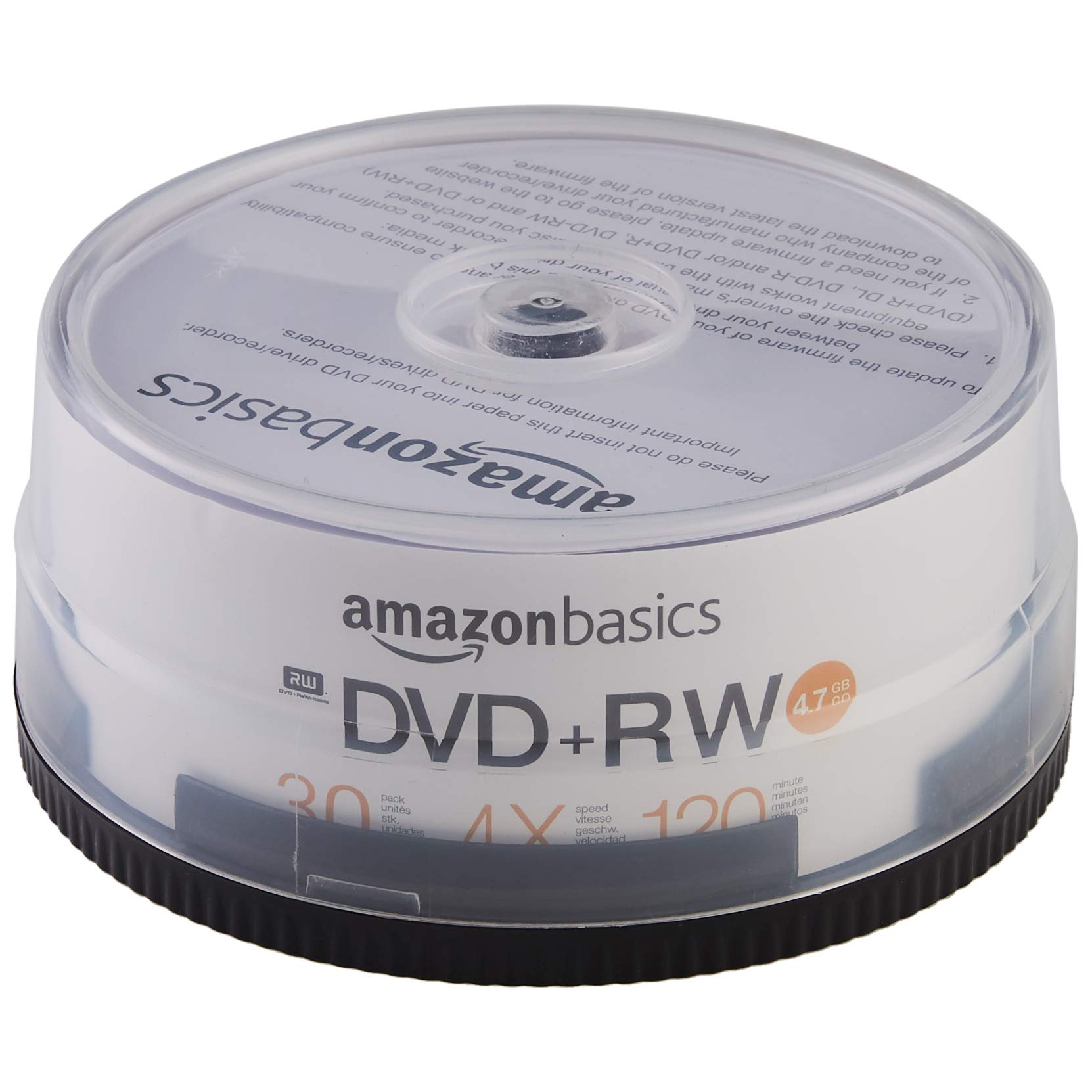 Book Cover Amazon Basics 4.7GB 4X DVD+RW - 30-Pack