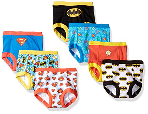 DC Comics Boys Toddler Superman, Batman and More Training Pants, Justice League, 2T, 7-Pack