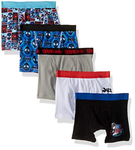 Book Cover Spiderman Boys Spiderverse Boxer Brief 5-Pack, Print May Vary