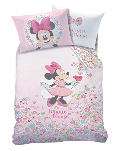 Book Cover Minnie Mouse Bloom UK Single/US Twin Unfilled Duvet Cover and Pillowcase Set