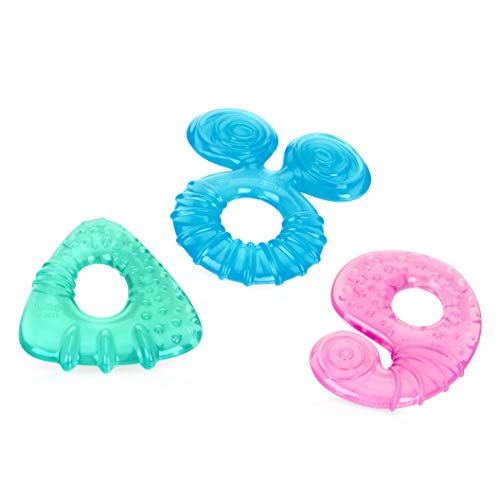 Book Cover Nuby Gummy Gripz Silicone Soothing Teether, 3 Months+, Colors May Vary, 1pk
