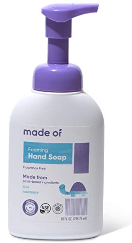 Organic Hand Soap by MADE OF - Dermatologist and Pediatrician Tested - NSF Organic and EWG Verified - For Sensitive Skin and Eczema - Made in USA - 10oz (Fragrance Free, 1-Pack)