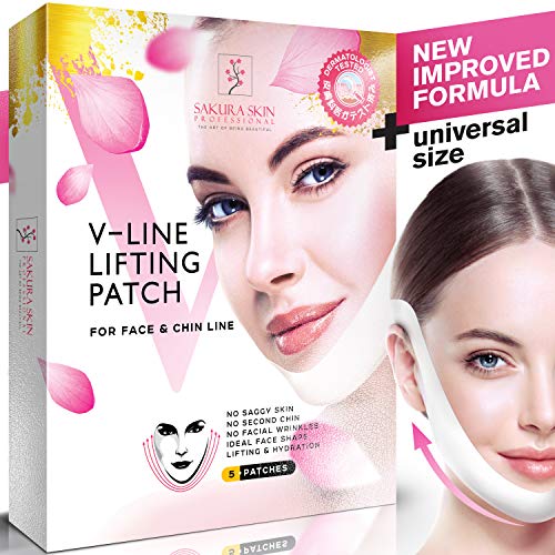V Line Mask Neck Mask Face Lift V Lifting Chin Up Patch Double Chin Reducer Neck Lift V Up Contour Tightening Firming Moisturizing Сollagen Chin Mask V Shape Face Lifting V Zone Mask Tape