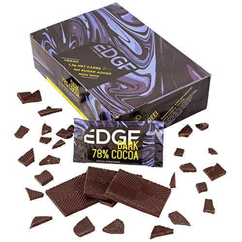 Book Cover Keto Chocolate Bars by Edge, Snack Size, | 78% Dark Chocolate | Vegan, Stevia Sweetened, Diabetic, Low Carb, Sugar Free, Dairy Free, Soy Free, and no GMO's!