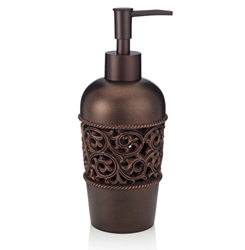 Book Cover Essentra Home Bronze Liquid Soap Dispenser for Bathroom, Bedroom or Kitchen. Also Great for Hand Lotion and Essential Oils.