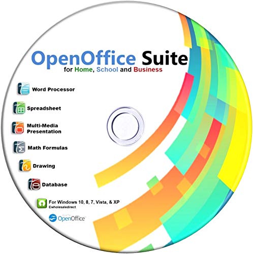 Book Cover Open Office Suite 2021 on CD for Home Student and Business, Compatible with Microsoft Office Word Excel PowerPoint for Windows 10 8 7 powered by Apache