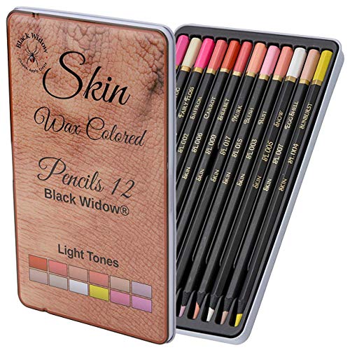 Book Cover Black Widow Skin Colored Pencils for Adults - Color Pencils for Portraits and Skintone Artists - A Complete Color Range - Now With Light Fast Ratings.