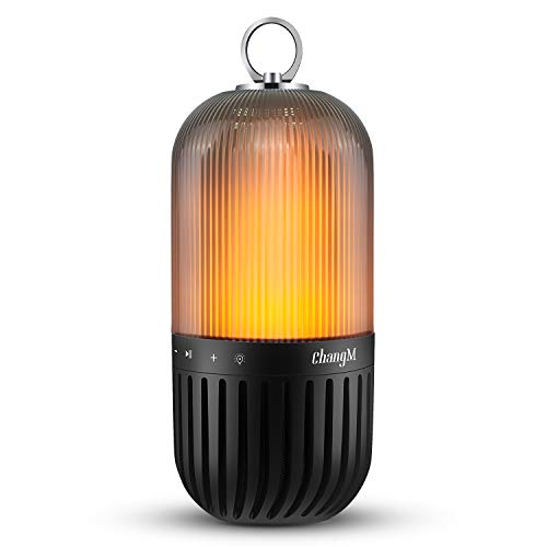 Outdoor LED Bluetooth Speakers Camping Tent Speaker light Portable Waterproof IP65 Flame Table Lamp Torch Atmosphere Camping Indoor Portable Stereo Warm Night Lights for Home, Desktop, Camping, Travel