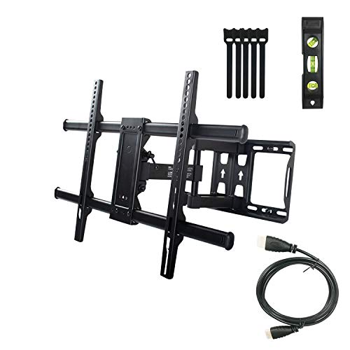 TV Wall Mount Bracket for 37" to 70" LED LCD Plasma Flat Screen Monitor up to 132 lb VESA 600x400 Full Motion Swivel with HDMI Cable, Large, Yuiky