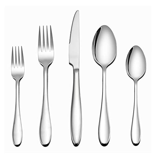 Book Cover LIANYU 60 Piece Silverware Flatware Set for 12, Stainless Steel Home Kitchen Hotel Restaurant Cutlery Set, Eating Utensils, Mirror Finished, Dishwasher Safe
