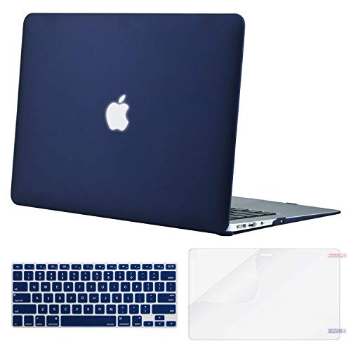 Lacdo MacBook Air 13 inch Case (A1369 & A1466, Older Version 2010-2017 Release), Laptop Hard Case Shell Cover Screen Protector Keyboard Skin fit MacBook Air 13.3 Notebook Protective, Darkblue