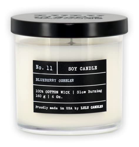 Lulu Candles | Blueberry Cobbler | Luxury Scented Soy Jar Candle | Hand Poured in The USA | Highly Scented & Long Lasting- 6 Oz.