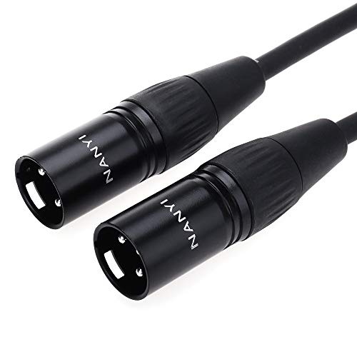 NANYI Microphone Cable XLR to XLR Patch Cables, 3-Pin XLR Male to Male mic Cable DMX Cable Patch Cords with Oxygen-Free Copper, 1.6Feet/0.5Meter