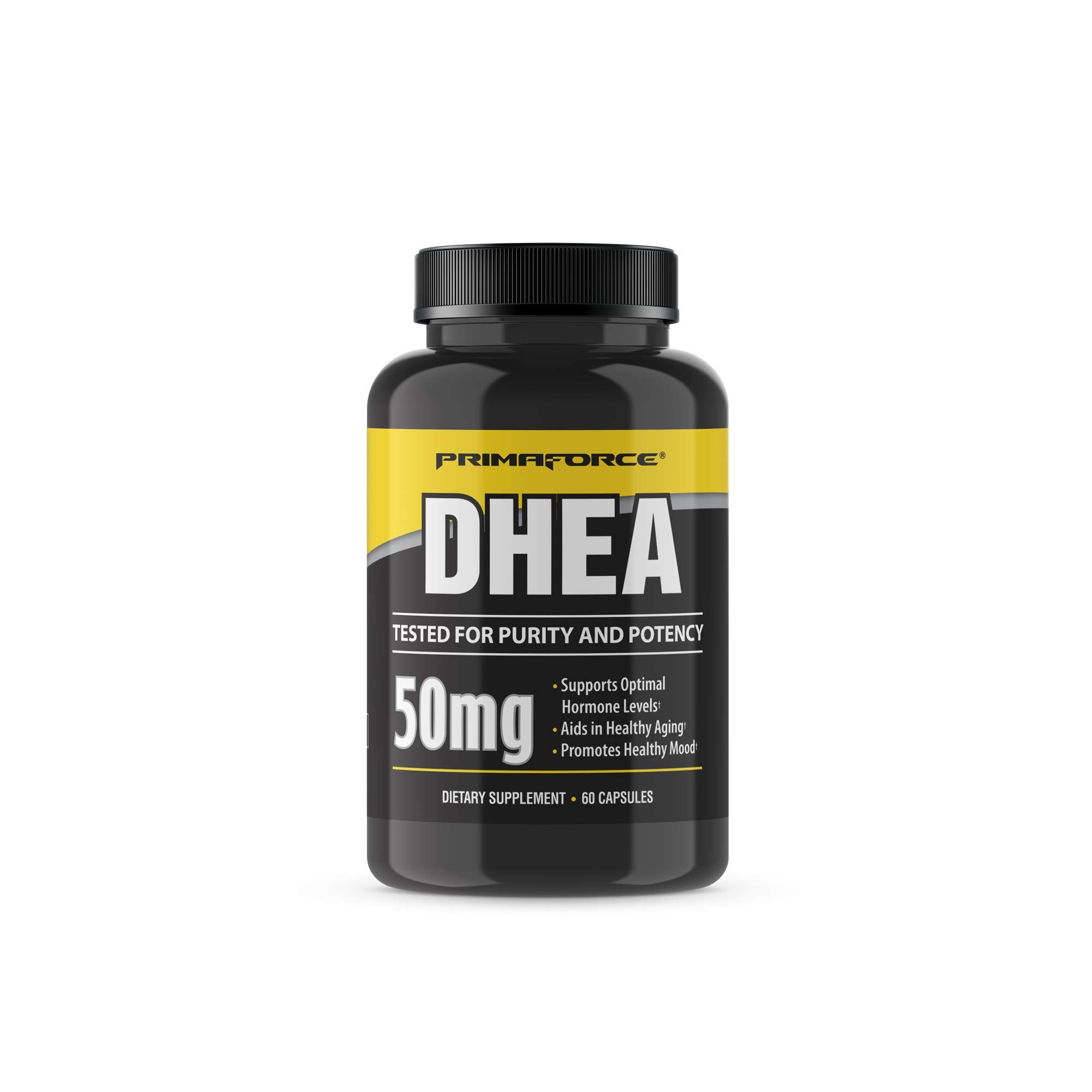Primaforce DHEA: Dietary Supplement for Optimal Hormone Levels/Supports Healthy Aging/Improves Mood and Mental Clarity - 60-Count, 50mg Capsules
