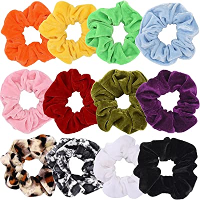 Book Cover 60 Pcs Premium Velvet Hair Scrunchies Hair Bands for Women or Girls Hair Accessories with Gift Bag,Great Gift for Holiday Seasons