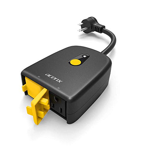 Outdoor Smart Plug Waterproof,Acenx WiFi Outlet Works with Alexa Google Assistant,Smart Pool Timer,Wireless Remote Control Timer Switch for Fountain Light String,Schedule&Voice Control,2.4Ghz WiFi