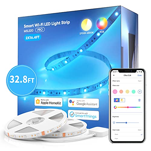 Book Cover meross Smart LED Strip Lights, 9.2 ft RGBWW WiFi LED Strip Work with Apple HomeKit, Alexa, Google Home and SmartThings, Warm and Cool White, App Control