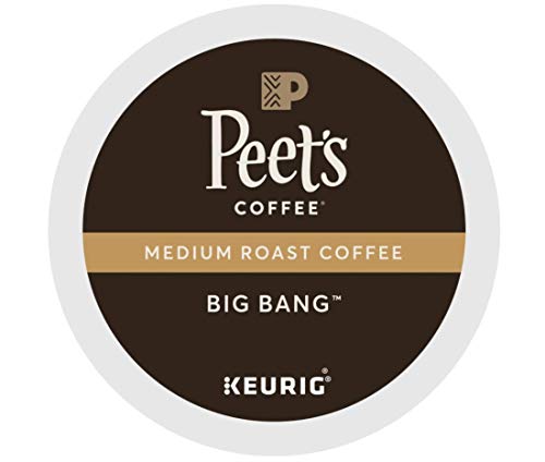 Peet's Coffee, Big Bang, Medium Roast, K-Cup, Single Cup Coffee Pods, Brilliant, Bright Blend of Ethiopian Super Natural, Medium Bodied & Fruity; for All Keurig K-Cup Brewers (22 Count)