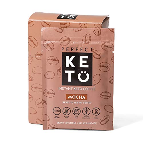 Book Cover Perfect Keto Instant Coffee: Ketogenic Fat Coffee Free of Added Sugar Cafe Latte w Coconut Oil MCT Creamer for Ketosis on Ketone Friendly Diet. Low Net Carb, No Ghee Butter (Mocha)
