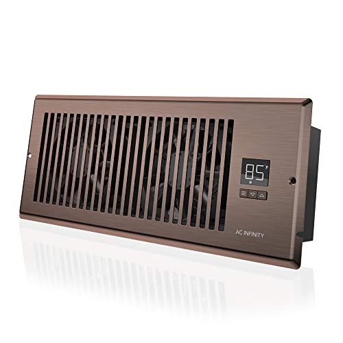 AC Infinity AIRTAP T4, Quiet Register Booster Fan with Thermostat Control. Heating Cooling AC Vent. Fits 4â€ x 12â€ Register Holes.