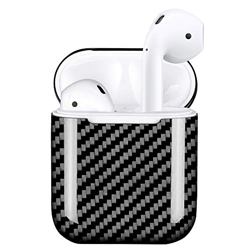 Book Cover MONOCARBON Carbon Fiber Cover for AirPods 1 Charging Slim Carbon Fibre Cover Case for Apple Air Pods 1 Earbuds Cover
