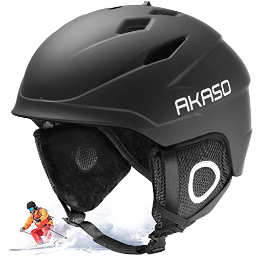 Book Cover AKASO Ski Helmet for Men and Women, Snowboard Helmet, Snow Sport Helmet, Goggles Compatible, Ski Helmet for Youth