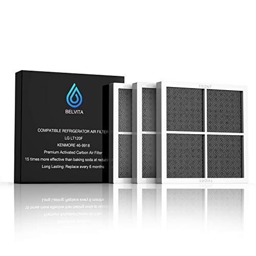 BELVITA Refrigerator Air Filter Replacement Compatible with LG LT120F ADQ73214404 ADQ73214402 469918 9918 46-9918-3 Pack