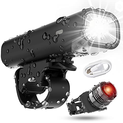 Bike Lights,USB Rechargeable Front and Back Bike Lights with Runtime 8+ Hours Bright Cycling,Bike Lights for Night Riding Fits All Bicycles, Mountain, Road