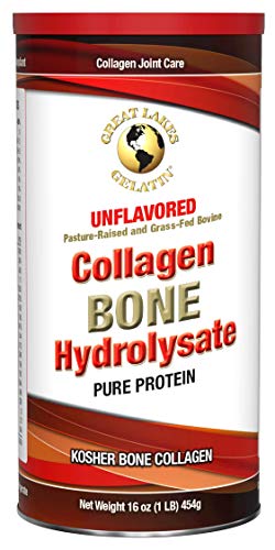 Great Lakes Gelatin Collagen Bone Hydrolysate, Joint Support, Unflavored Paleo Friendly, Keto Certified, Grass-Fed, 16 oz