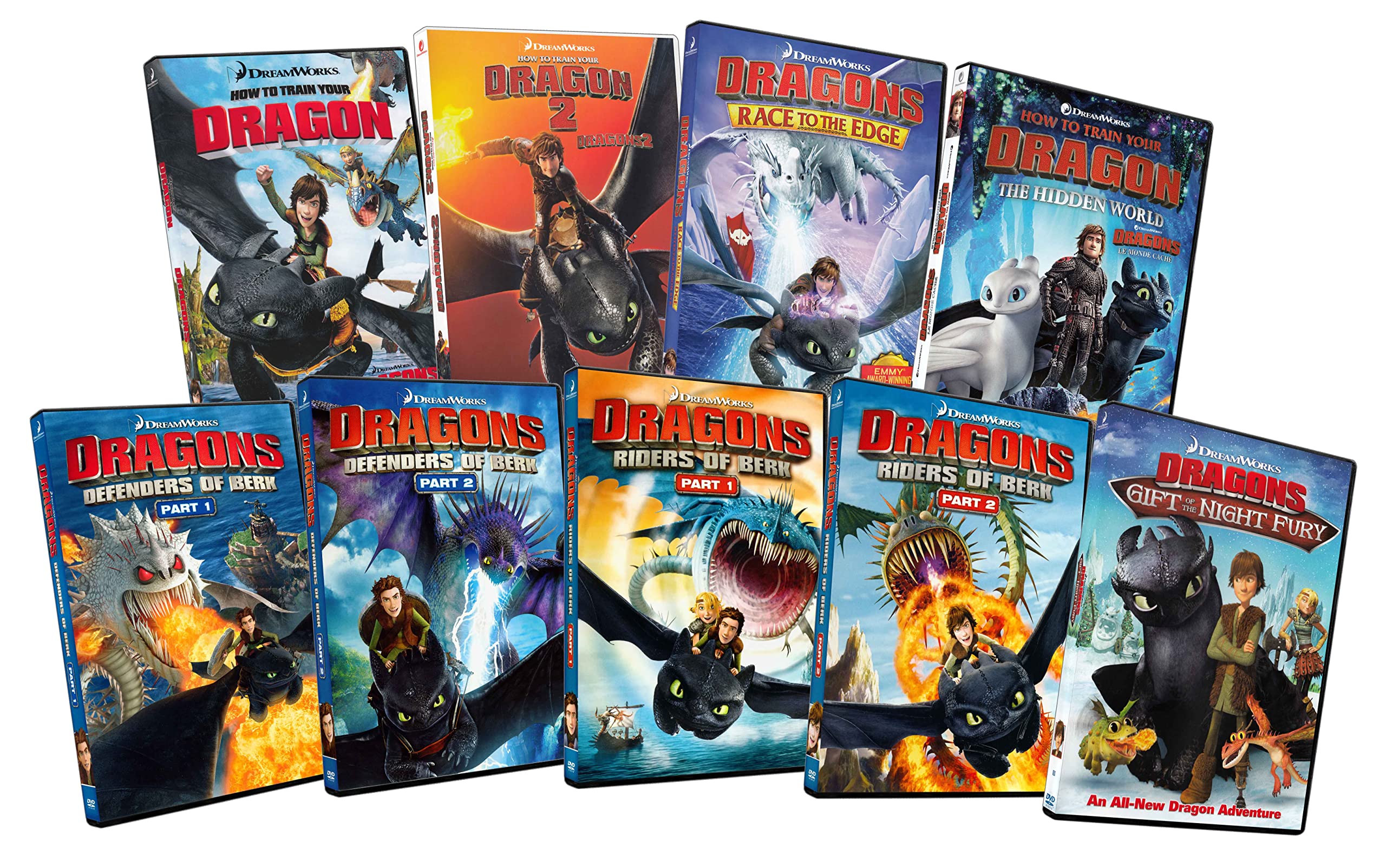 How To Train Your Dragon 1 & 2 / Dragons Defender Of Berk: Part 1 & 2 / Dragons Riders Of Berk: Park 1 & 2 / Dragons Dawn Of The Dragon Racers / Dragons Race To The Edge / Dragons Holiday