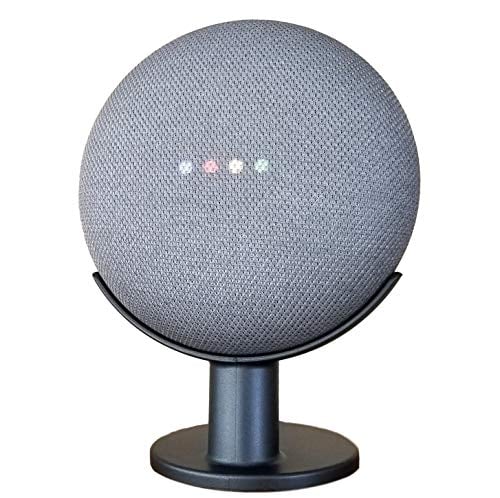 Book Cover Mount Genie Google Home Mini Pedestal: Improves Sound Visibility and Appearance - Cleanest Mount Holder Stand for Google Mini - Designed in USA (Charcoal)
