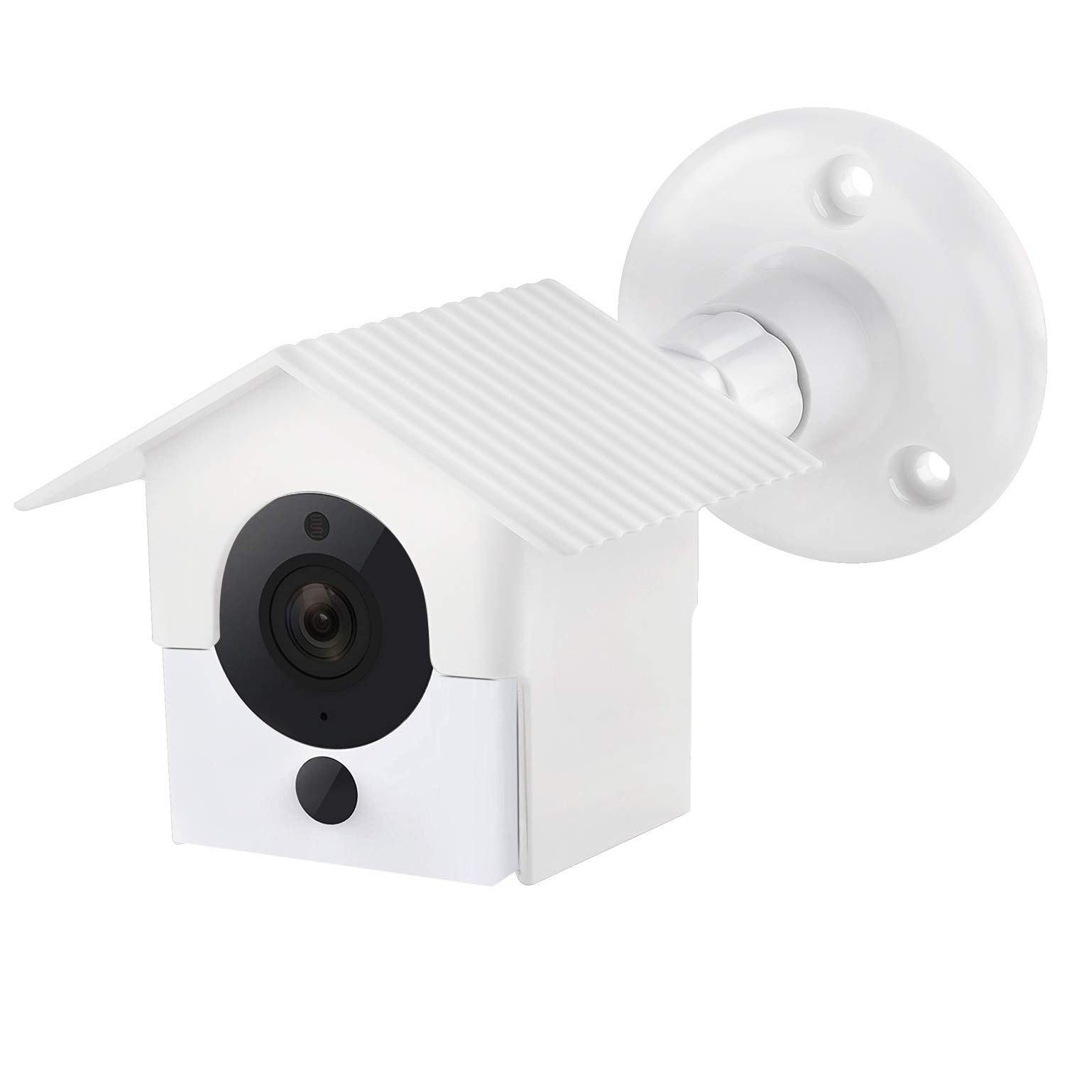Book Cover Wyze Cam V2 Wall Mount,Protective Weather Proof Pan Housing Security Mount,for Wyze Cam 1082p HD Indoor Outdoor Cam and IsmartAlarm Spot Cam White