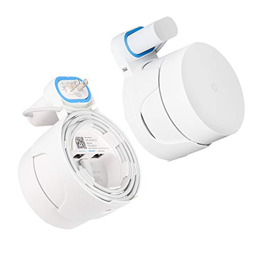 Veetop Upgraded Wall Mount for Google WiFi - Outlet Bracket Holder Stand for Google Mesh WiFi Routers System, Prefect for Saving Space and Reducing Cord Clutter (White/2 Pack)