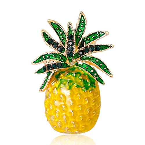 NICE Nymph Brooch Pin, Rhinestone Fashion Jewelry Women Cartoon Gifts Antique Corsage (25-Pineapple)