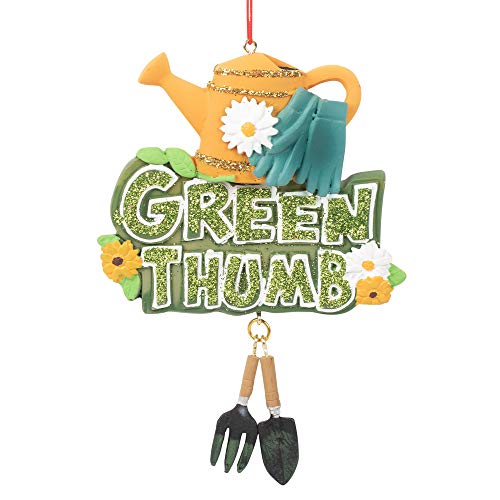 Midwest-CBK Green Thumb Gardening Multicolored 5 x 3 Resin Stone Christmas Ornament