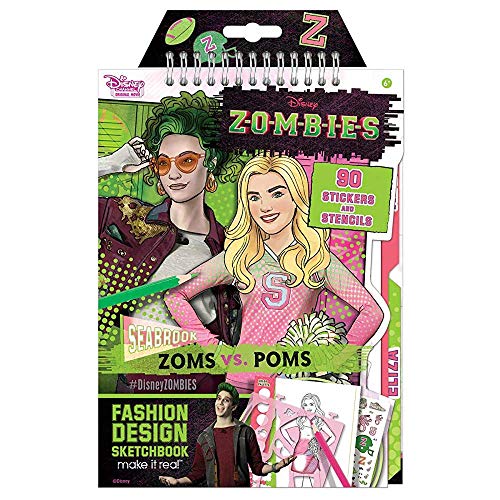 Make It Real - Disney Zombies Fashion Design Sketchbook. Disney Inspired Fashion Design Coloring Book for Girls. Includes Addison and Bree Sketch Pages, Stencils, Stickers, and Design Guide